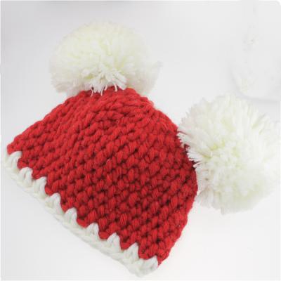 China Comfotable Good Quality Baby Christmas Hat Hot Selling Wholesale Custom Made Baby Kids Winter Knitted Hats for sale