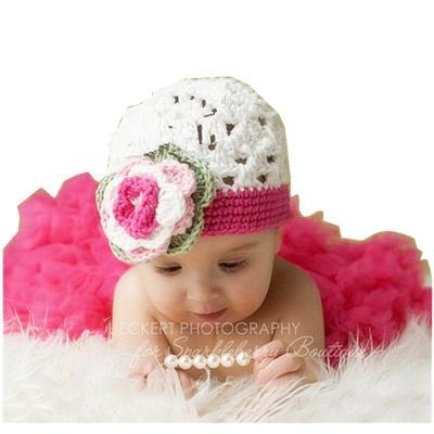 China High Quality Comfotable Best Price Baby Knitted Cute Flower Hat Cute Beanie Handmade Hat for sale