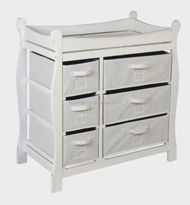 China Modern Baby Diaper Furniture Baby Changing Table With Six Drawers for sale