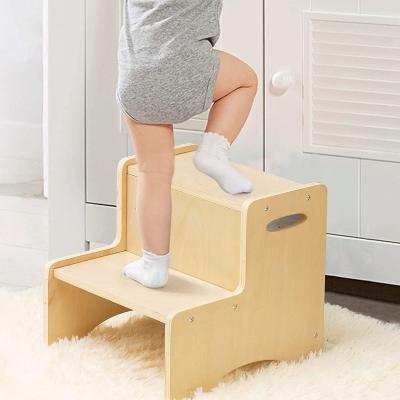 China Modern Wooden Step Stool for Kids Toddler Two Step Potty Non-Slip Stool, Kitchen Stool, Step Ladder Bathroom Stools for sale