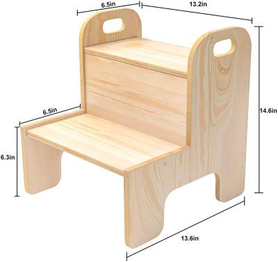 China Foldable Step Stool For Kids , Wooden Two Step Kids Stool for sale