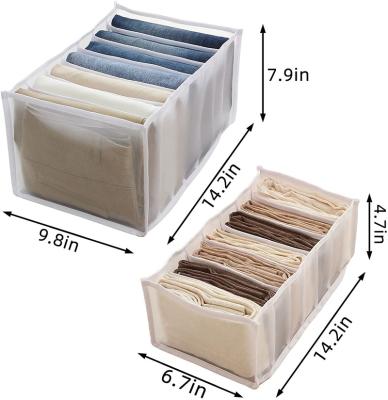 China Living Room Wardrobe Clothes Organizer Foldable Organizer Jeans Compartment Storage Box for sale