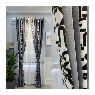 China Wholesale Custom Design High Quality Modern Polyester Blackout Style Jacquard Fabric Yarn Luxurious 100% Blackout Curtain for sale