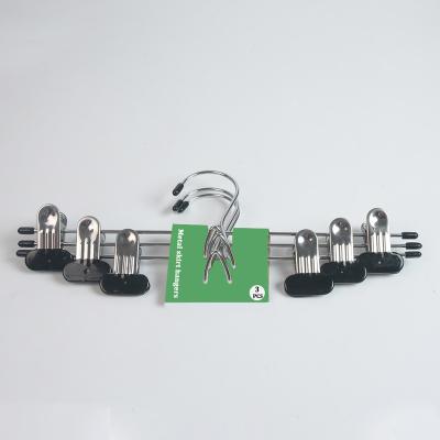 China Minimalist Manufacturer Supply Metal Trousers pants skirt hanger with PVC coating clips Te koop