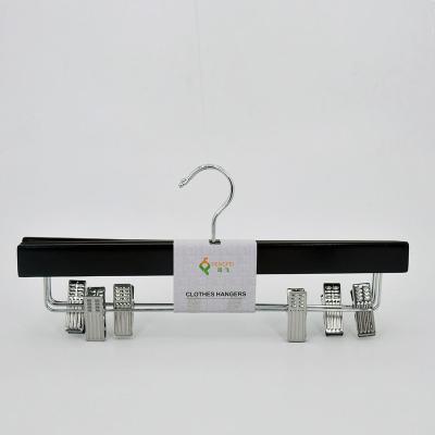 China Factory direct minimalist black color special wooden pants hangers for sale