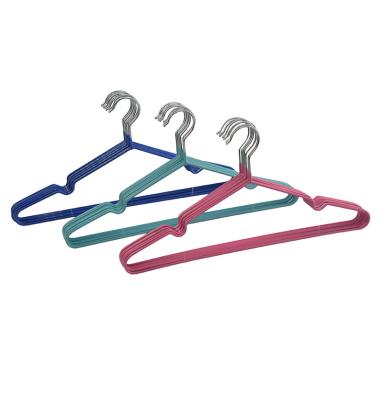 China Hot Selling Minimalist Cheap Non Slip PVC Coated China Metal Wire Hanger For Laundry for sale