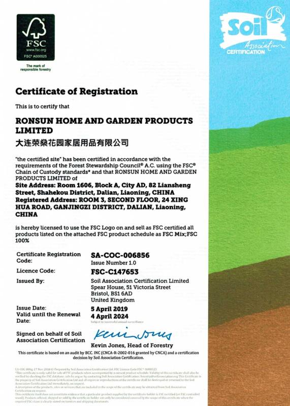 FSC - Dalian Ronsun Home And Garden Products Limited