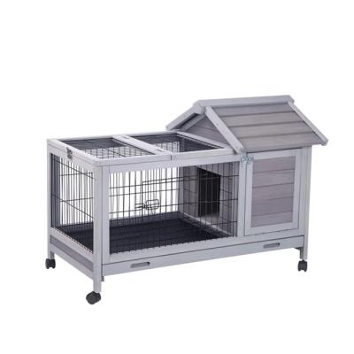 China Sustainable Wholesale Indoor Rabbit Hutch Fashional Wooden Pet House Customized Wooden Rabbit House for sale