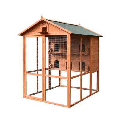 China Pine Aviary Pigeon House and Fir Bird Cage Tall Wooden Bird House Viable Solid Habitat Case for sale