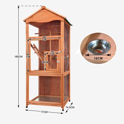 China Large Viable Parakeet Finch House Wooden Bird Cage Canary Yellow Bird House Aviary Parrot Cage for sale