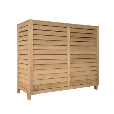 China Pine Wood Eco-friendly Air Conditioner Cover Outdoor Decorative Air Conditioner Cover Outdoor Appliance Cover for sale