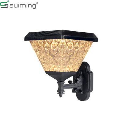 China Garden Wall Mount Led Lighting Aluminum PC Modern Solar Door IP65 Wall Sconce Light for sale