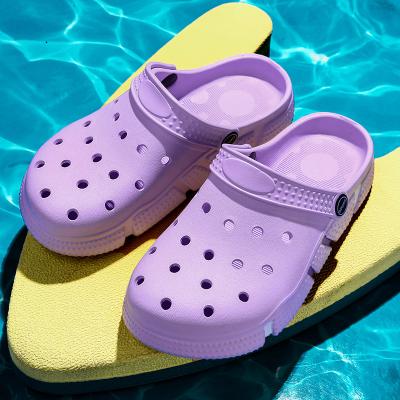 China Other 2021 New Anti-skid Couple High Elasticity Outside Wear Ultra-light Tasteless Indoor Home Bathroom Chunky Home Slippers Purple for sale