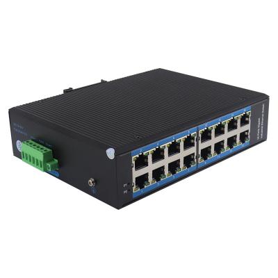 China Type 16 Aluminum Alloy Switch Gigabit Ethernet Network Fiber Optic POE NST-GY-GZ-1611 Left Rail Industrial Grade Equipment for sale