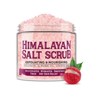 China Exfoliator Exfoliator Natural Organic Private Label Skin Care Exfoliating Whitening Pink Salt Body Scrub Himalayan Salt Scrub for sale