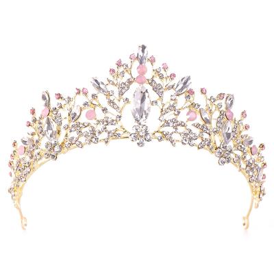 China Wedding Headwear Rhinestone Bridal Tiaras Headbands Hair Jewelry Wedding Crown Alloy+Rhinestone+ Crystal Vintage Colorful Crystal Crown For Bride Headpiece for sale