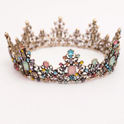 China Alloy+Rhinestone+ Crystal Wholesale Rhinestone Wedding Crowns and Tiaras for Queen Bridal Baroque Crown for sale