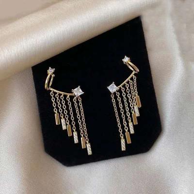 China Environmentally Friendly AS Retro High Grade Tassel Ear Bone Clip Earrings Female for sale