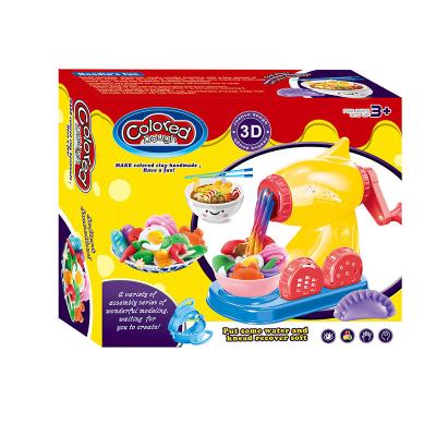 China Educational Toy Play Dough With 6 Color 2021 DIY Noodle Maker Play Dough Kit Toy For Kids for sale