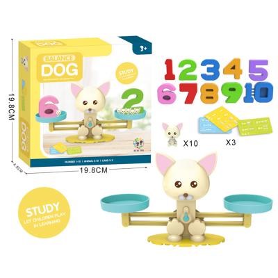 China Kids Play Montessori Game Mini Puppy Balance Scale Math Play For Kids for sale