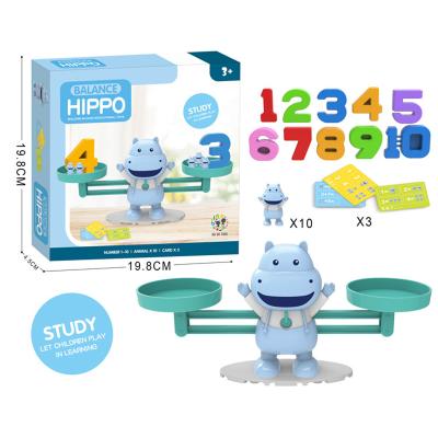 China Kids Play Game Montessori Hippo Balance Scale Math Toys For Children for sale