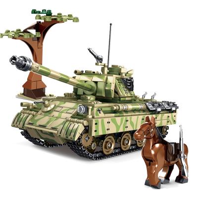 China Building Toy 858PCS Panzerkampfwagen V Panther Tank Building Blocks With Ww2 Soldier Figures Military Toys For Children 0108 for sale