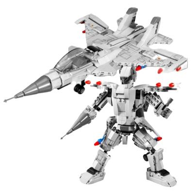 China Building Toy 617pcs SU-27 Fighter 2 In 1 Transformation Mecha Robot Building Block Military Bricks Toys For Children for sale