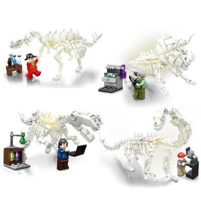 China The Jurassic 3D Dinosaur Fossils Of The Skeleton Building Block Toy 4Pcs/Set Building Block Dino Museum Toys For Children 1601 for sale