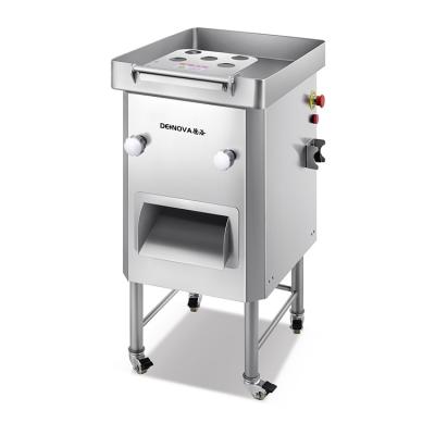 China Hotels Denova factory supply 304 stainless steel industrial automatic fresh meat slicing machine for meat processing company for sale