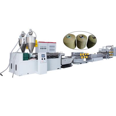 China Plastic Film PP HDPE Artificial Grass Story Making Machine Production Line for sale