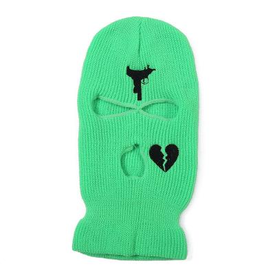 China JOINT Hot Sale Custom Embroidery Knitted Skullcaps Keep Warm Hip Hop 3 Holes Full Face Balaclava Ski Mask Winter Hats for sale