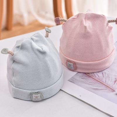 China 100% New Image Style Double Layer Cozy Cotton Beanie Baby Hat Cap Newborn for sale