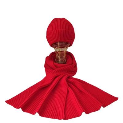 China Wholesale JOINT Winter Baby Warm Beanie Knit Winter Hats And Scarf Set With Pom Pom for sale