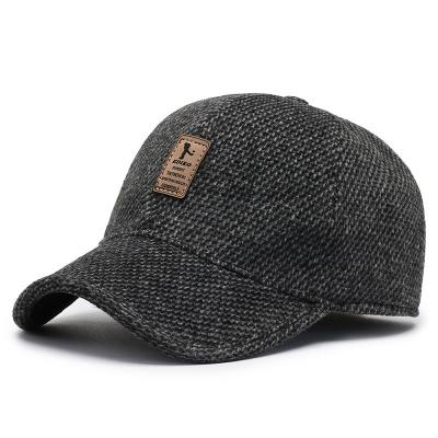 China Dad COMMON Hat Winter Baseball Cap Cotton Snapback Hats Warm Thickened Hearing Protection Fitted Trucker Hats for sale