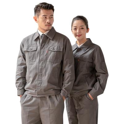 China Durable 240g Cotton 240g Plain Weave Coveralls Mens Jackets Machining Uniforms Workers Clothing for sale