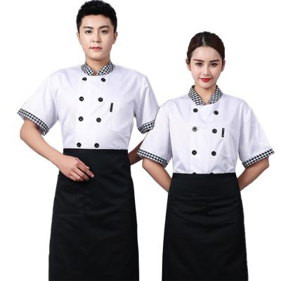 China Good Price Hygienic New Product Hotel Restaurant Chef Uniform Short Sleeve Work Clothes For Waiter for sale