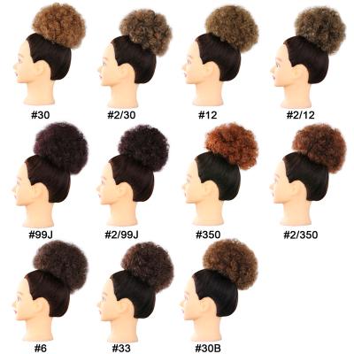 China Pony Tail Donut Chignon Hairpieces Fluffy Curly High Ponytail Blowout Hairpieces Afro Bun Synthetic Curly Drawstring Ponytail Hair Extension for sale