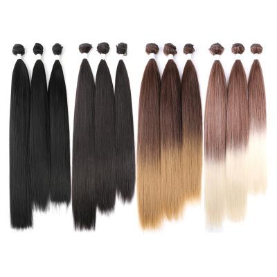 China Synthetic U-tip Hair Weave Bundles Yaki Straight Hair Extensions Ombre Blonde Hair Weave Bundles for sale