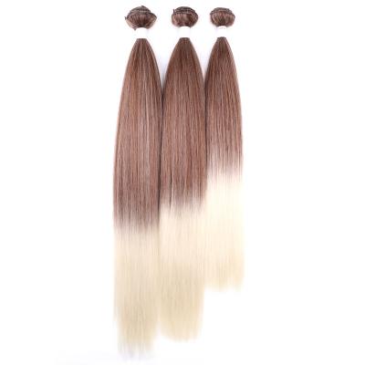 China Silky Straight Long Wave Synthetic Hair Extension 3 Bundles 22 24 26 Inch Fiber Hair Heat Resistant Bundle for sale