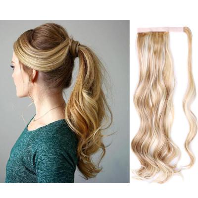 China color U-tip hair Pony Tails Hair Extensions 22 inch Ombre mix wrap around ponytail hair extension for sale