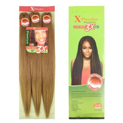 China Easy Braids Private Label Professional Hot Water Setting Synthetic Fiber EZ Pre Stretched Braiding Hair for sale