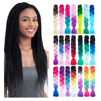 China Ultra Inch 100g Ombre Mix Color Synthetic Jumbo Braiding Hair 24 Box Braids For Twist Box Braiding Braids for sale