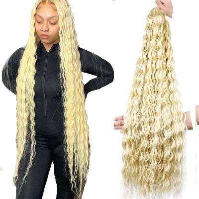 China 32Inches Ombre Wave Crochet Hair Water Wave Crochet Hair Blonde Ombre Surf Hair Bundles 32 Inch Deep Wave Hair Bulk Extensions for sale