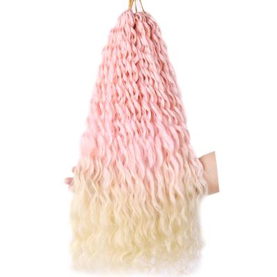 China Natural Soft 24 Inch Ombre Water Wave Loose Synthetic Hair Braiding Loose Wave Twist Crochet Braid Hair for sale