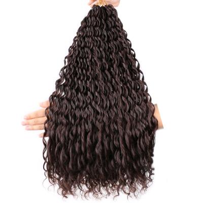 China Ombre Water Wave Crochet Braiding Hair Bulk Hair Loose Goddess Synthetic Natural Wavy Extensions Long Blonde Hair Soft Crochet Braiding Hair for sale