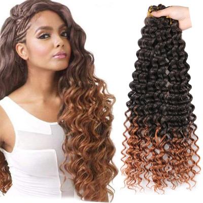 China Deep Wave Crochet Hair Synthetic Hair Water Wave Bulk Crochet Braids 20 Inch Surf Curls Deep Wave Crochet Hair for sale