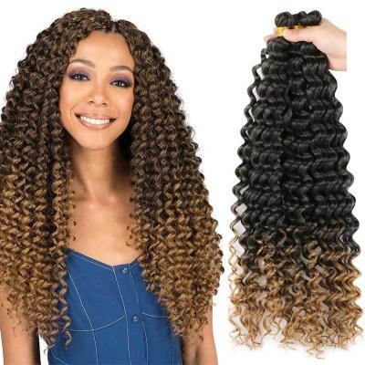 China Synthetic Crochet Hair Deep Wave Crochet Braids Freetress Water Wave Bulk Hair 20inch Crochet Hair Deep Wave Twist for sale