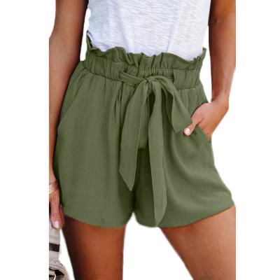 China New Arrival Hot Sale Breathable Plus Size Straight Casual Solid Color Summer Lace Up Loose Shorts For Women for sale