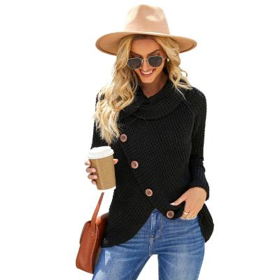 China New Button Women's Clothes Winter Women Knitted Sweater Breathable Sweater for sale