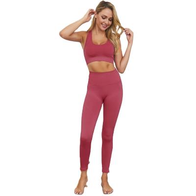 China 2021 Summer Simple Sports Breathable Invest Yoga Suits Women Two Piece Sweatshirt Seamless Knitting Plus Size Trotter for sale